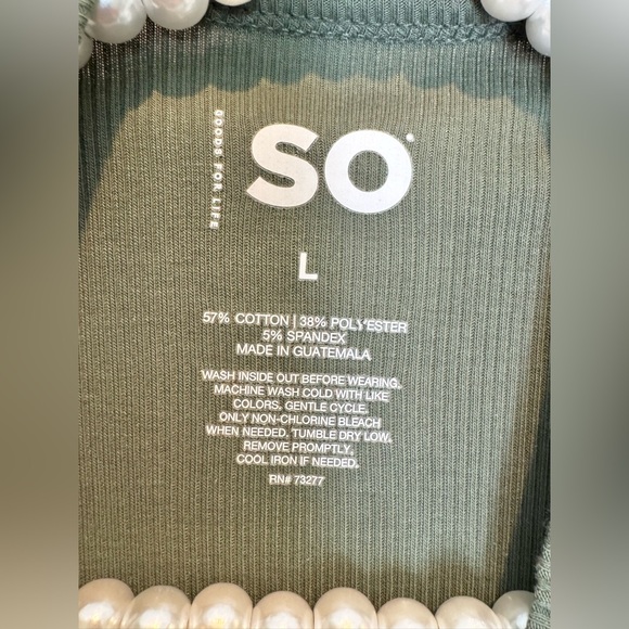 Women's SO tank top - ribbed - stretchy - olive green - worn once - BOGO offer - Picture 5 of 8